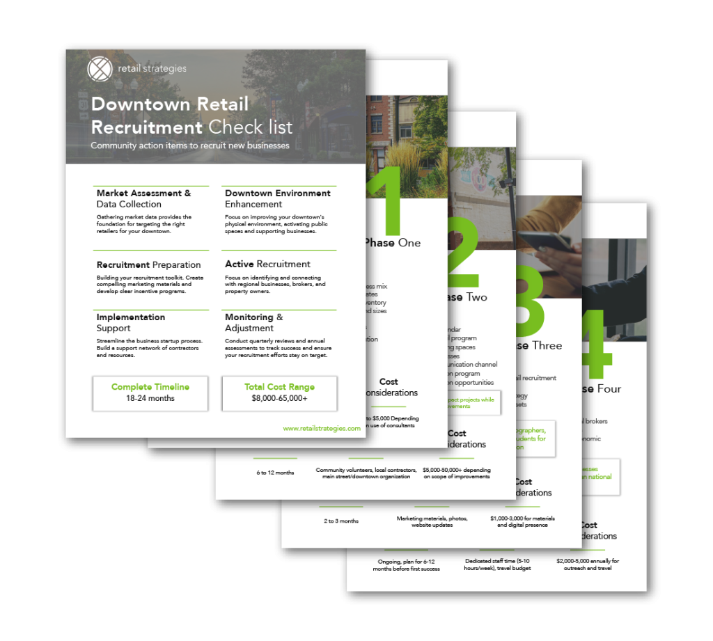 downtown retail recruitment checklist